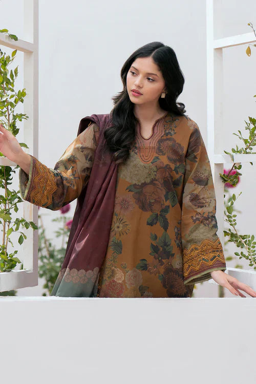 KARANDI 3PC PRINTED SHIRT WITH KARANDI PRINTED DUAPTTA AND TROUSER-813