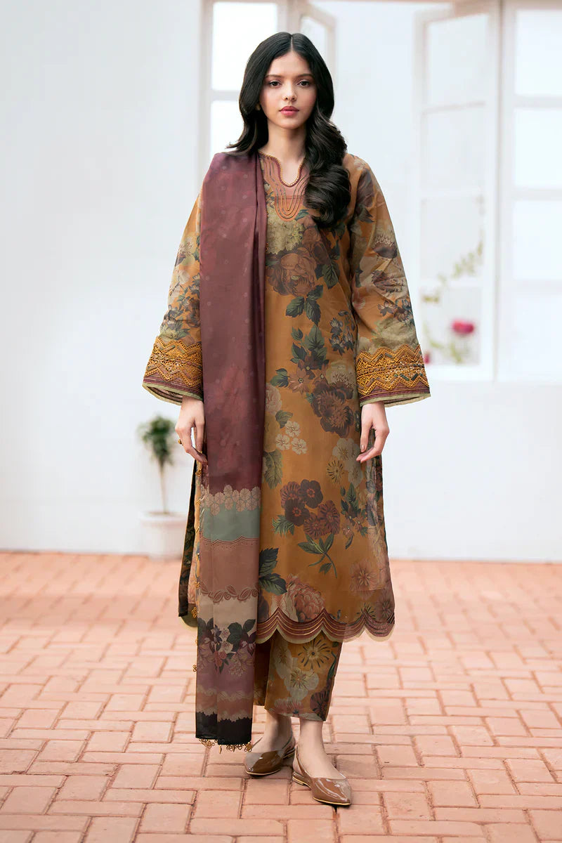KARANDI 3PC PRINTED SHIRT WITH KARANDI PRINTED DUAPTTA AND TROUSER-813
