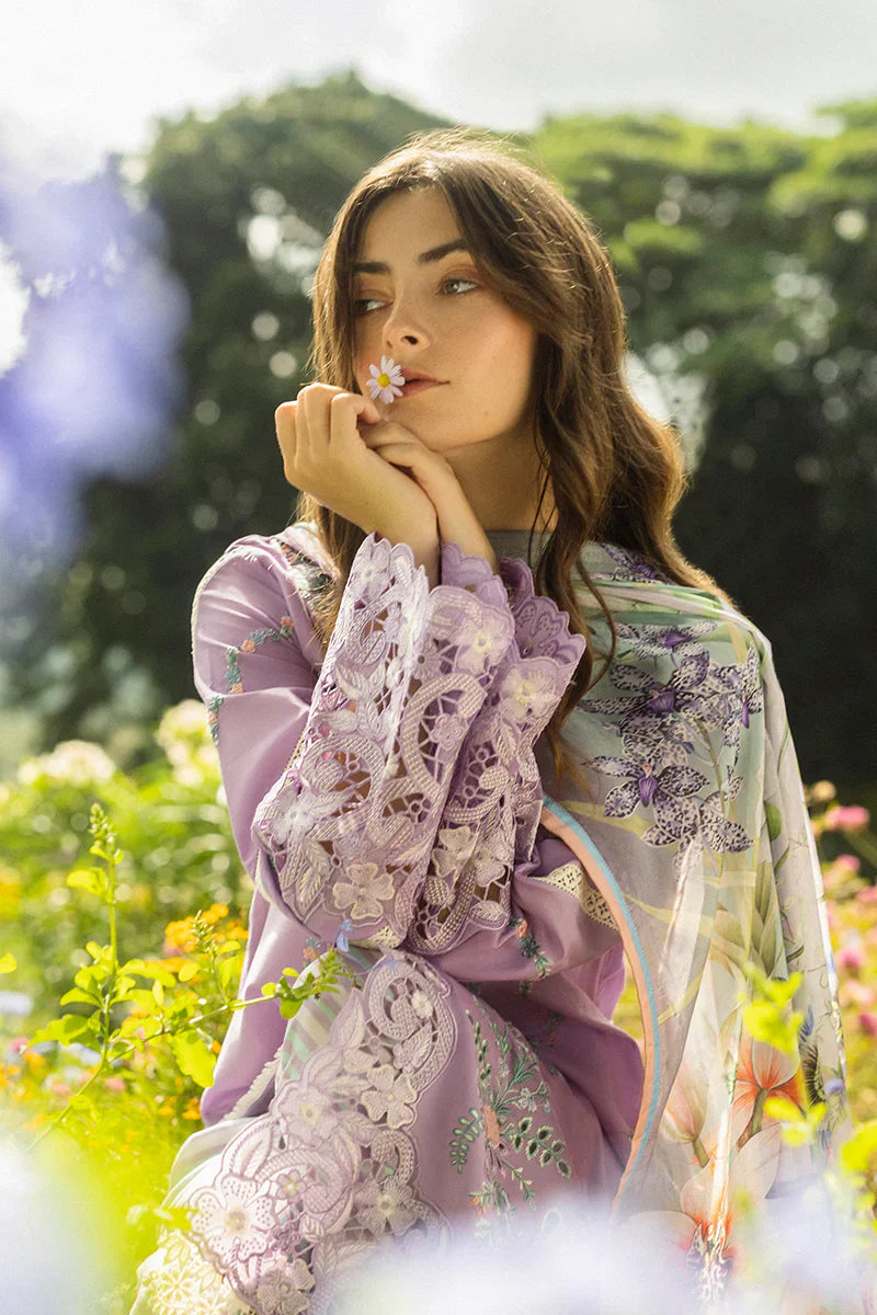 Lawn-3PC Embroidered Shirt with Digital Printed Jacquard Dupatta-1416