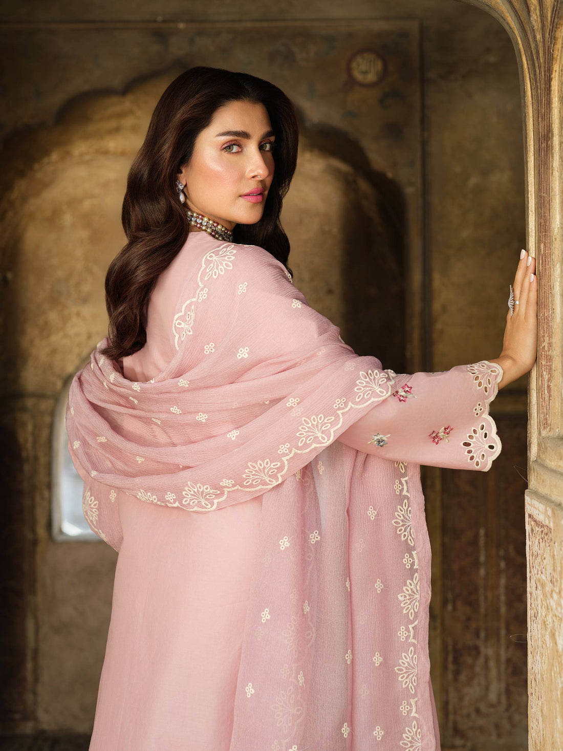Lawn-3PC Embroidered Shirt with Chiffon Embroidered Dupatta-1414