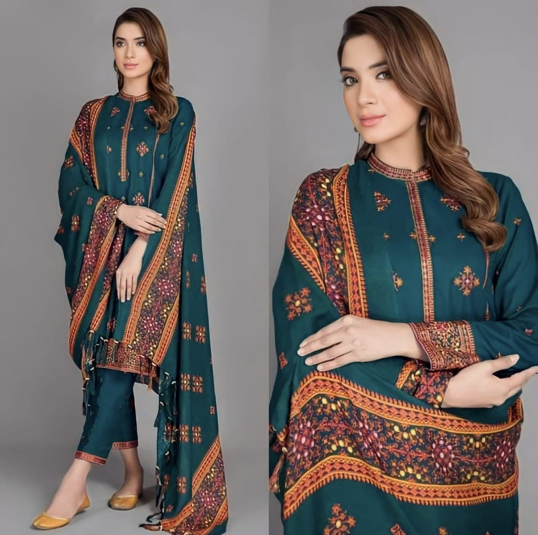 Lawn-3PC Embroidered with Lawn Embroidered Dupatta-1118