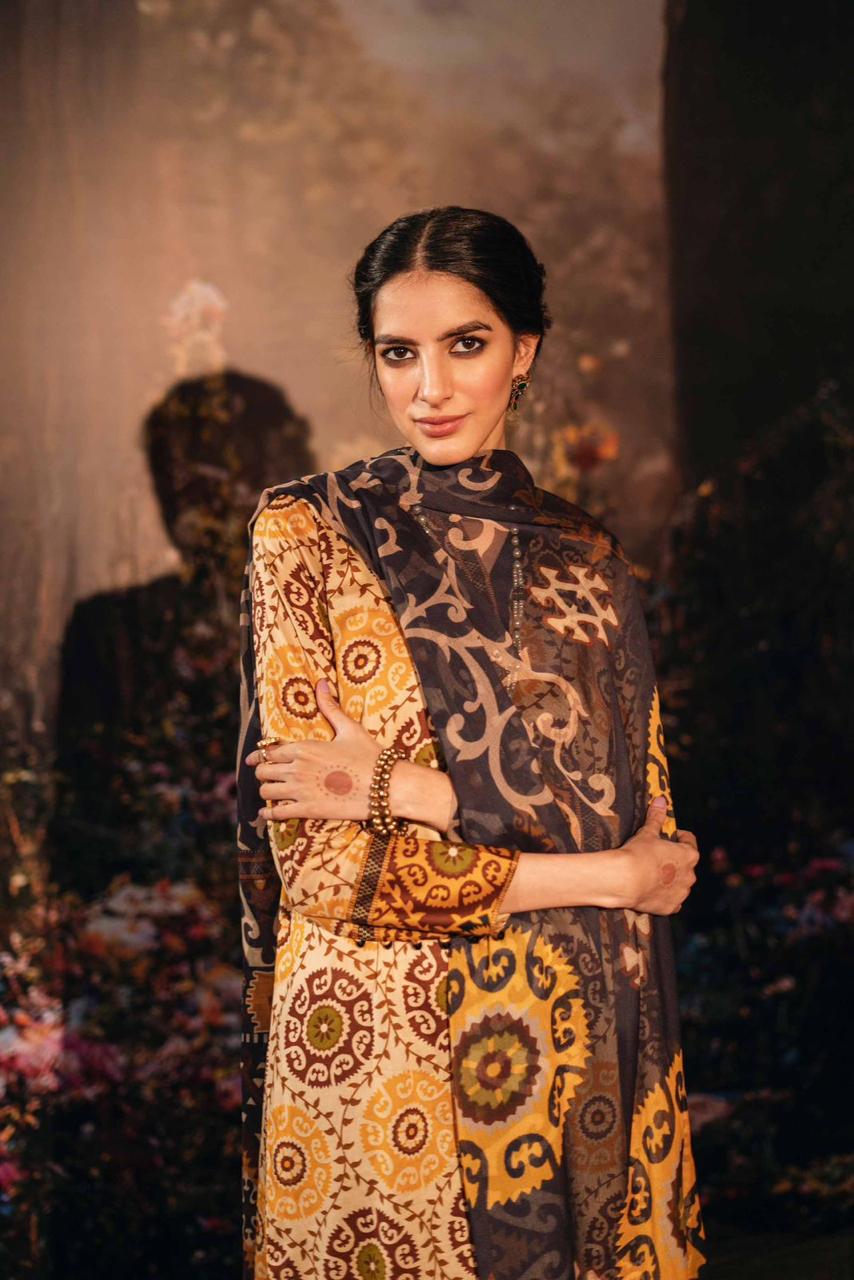 Lawn 3PC Printed With Printed Voile Dupatta-754