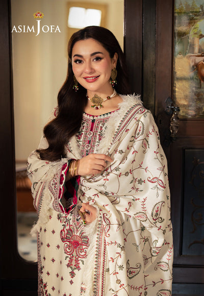 Dhanak 3PC Embroidered Shirt With Digital Printed Shawl - 693
