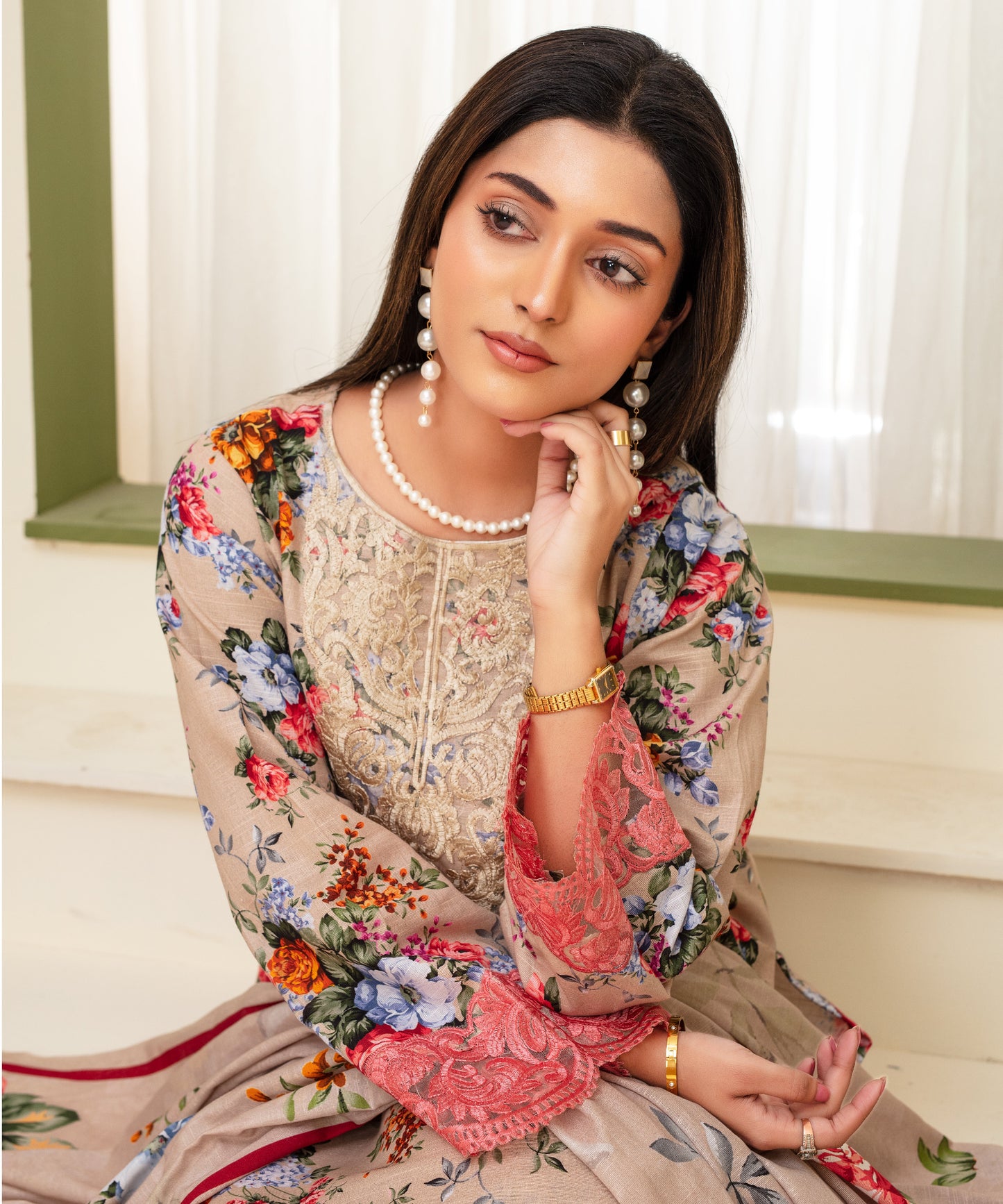 KHADDAR 3PC WITH KHADDAR PRINTED SHIRT & TROUSER-913