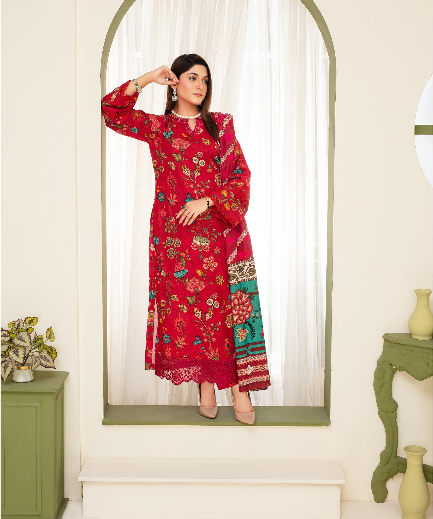 KHADDAR 3PC WITH KHADDAR PRINTED SHIRT & TROUSER-907