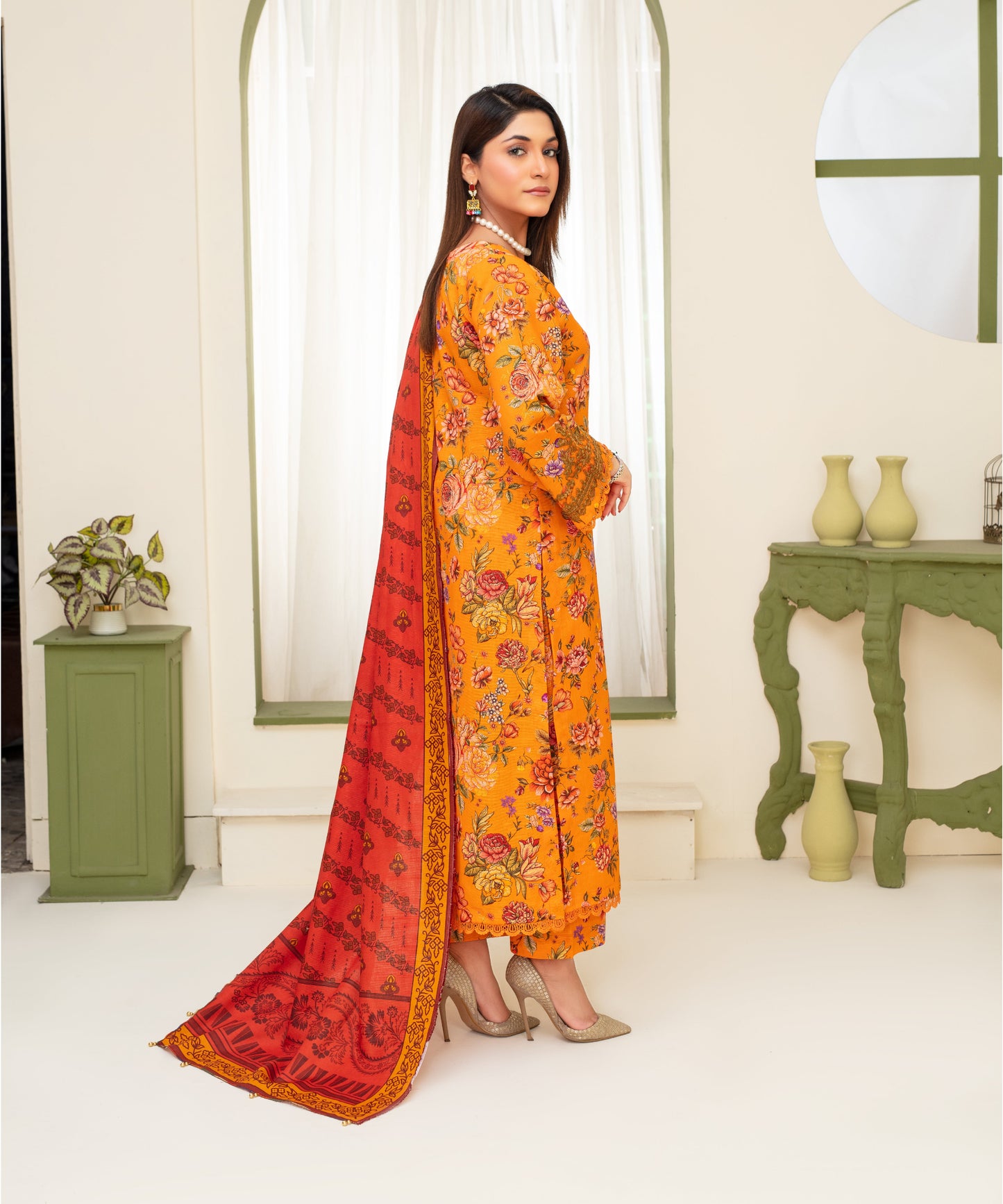 KHADDAR 3PC WITH KHADDAR PRINTED SHIRT & TROUSER-908