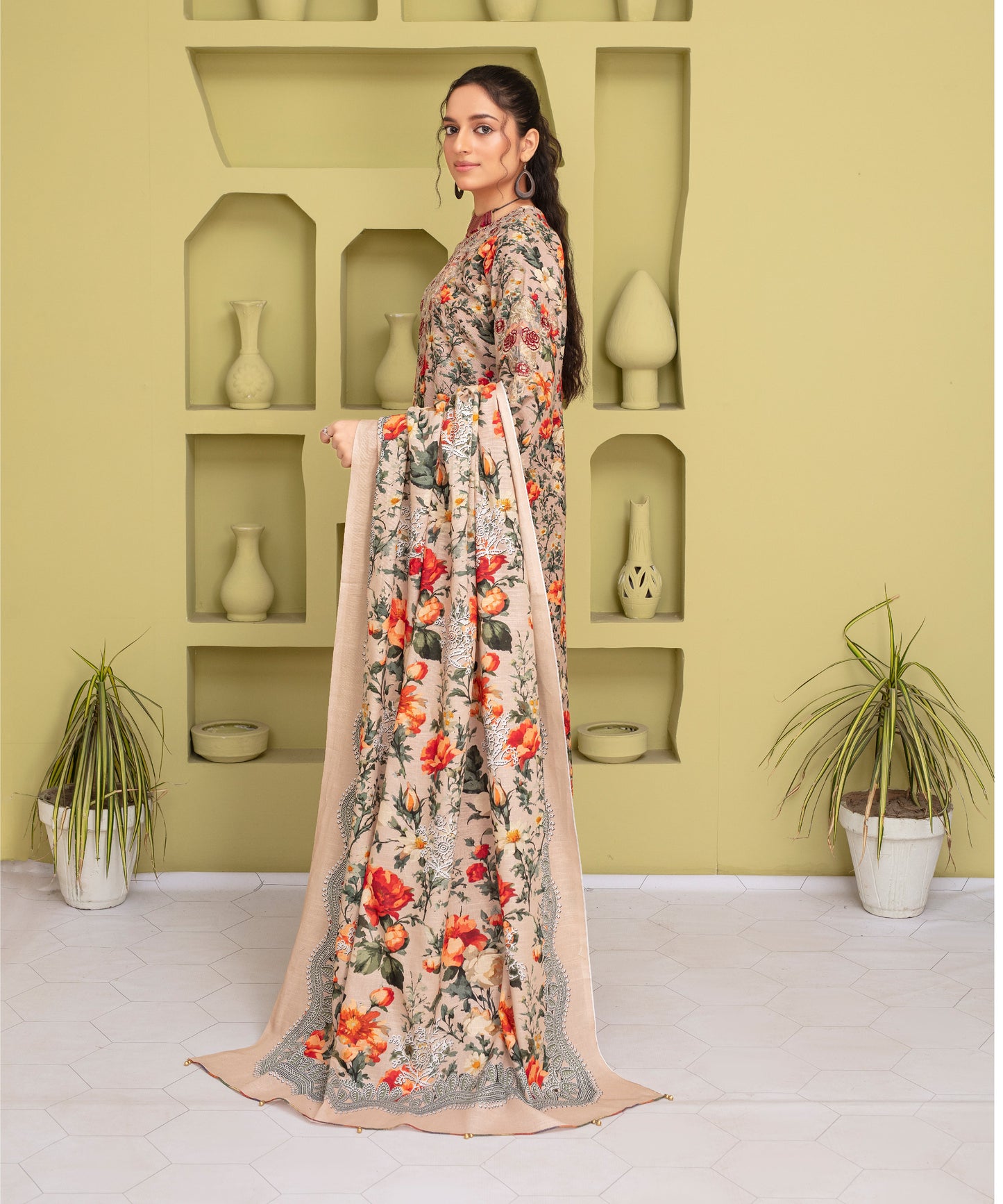 KHADDAR 3PC WITH KHADDAR PRINTED SHIRT & TROUSER-911