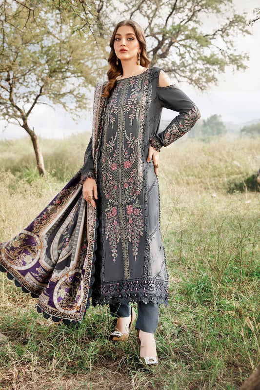 Lawn-3PC Embroidered with Digital Printed Dupatta-1075
