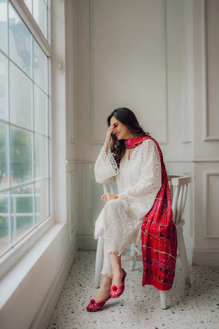 Lawn-3PC Embroidered Shirt with Digital Printed Jacquard Dupatta-1264