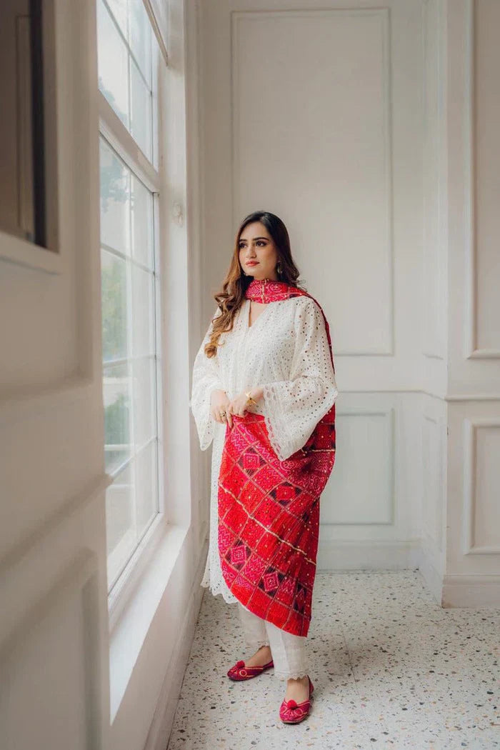 Lawn-3PC Embroidered Shirt with Digital Printed Jacquard Dupatta-1264