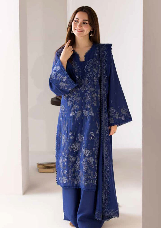 3PC DHANAK EMBROIDERED SHIRT WITH EMBROIDERED SHAWL AND TROUSER-145