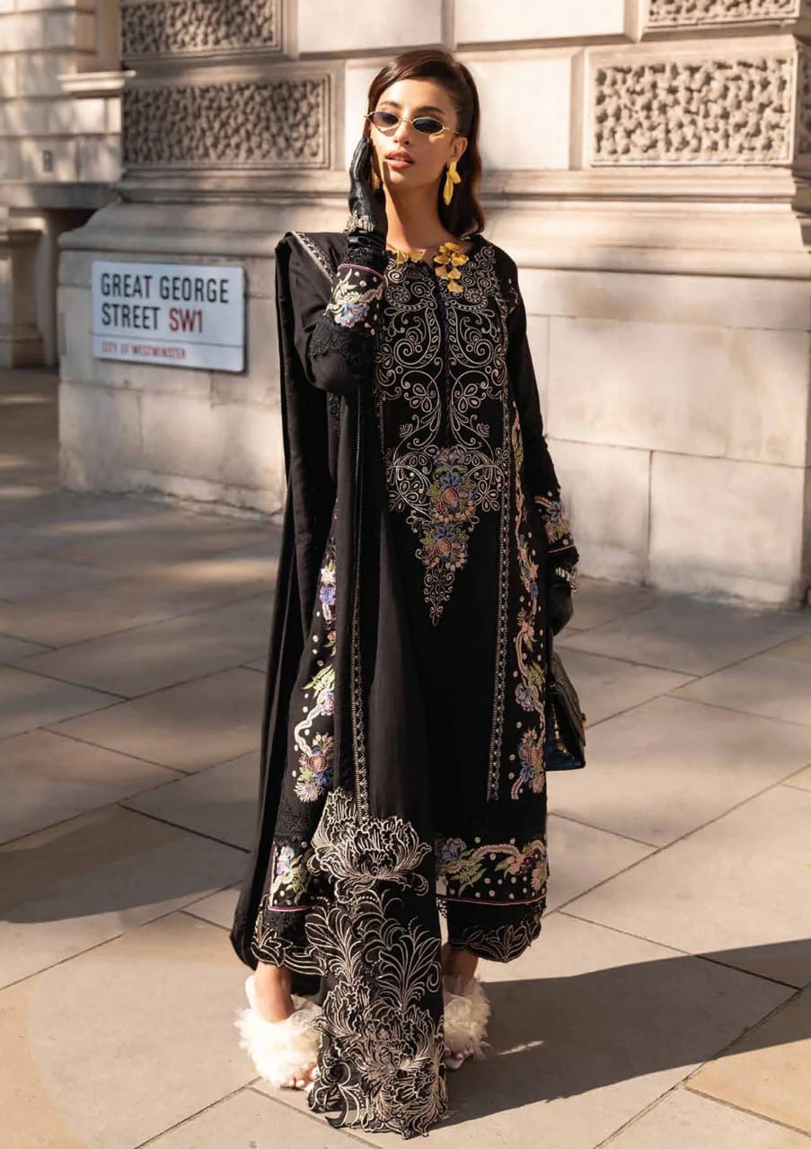 Dhanak 3PC Embroidered With Dhanak Embroidered Shawl-114