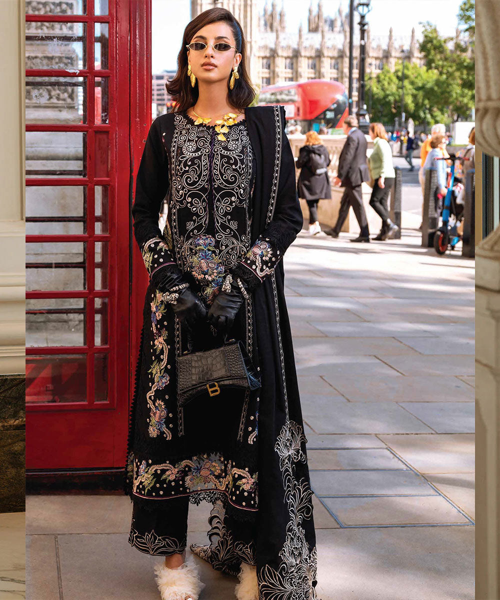 Dhanak 3PC Embroidered With Dhanak Embroidered Shawl-114